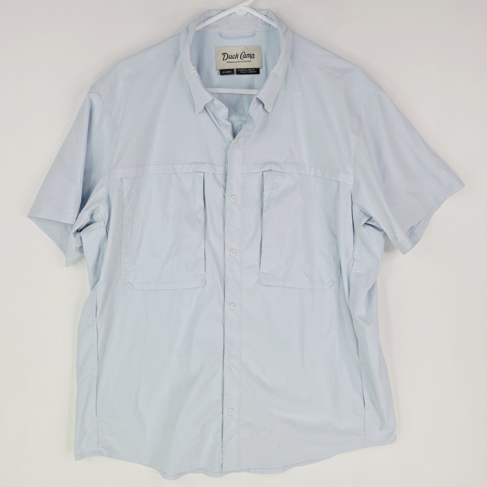 Duck Camp Men's XL Lightweight Nylon Vented Hunting Fishing Shirt Blue FSS200